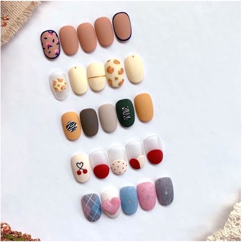 Móng Mẫu Tròn Dùng Tập Sơn, Tập Vẽ Nail, Hoạt Hình, 1 túi 120 móng