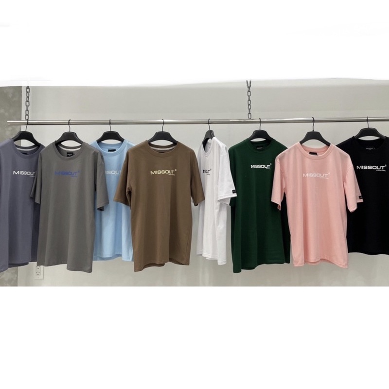 Áo thun MISSOUT LOGO TEE 10 màu Nam Nữ Unisex Có Tag Vải kèm video và ảnh thật sản phẩm từ DIONS STORE