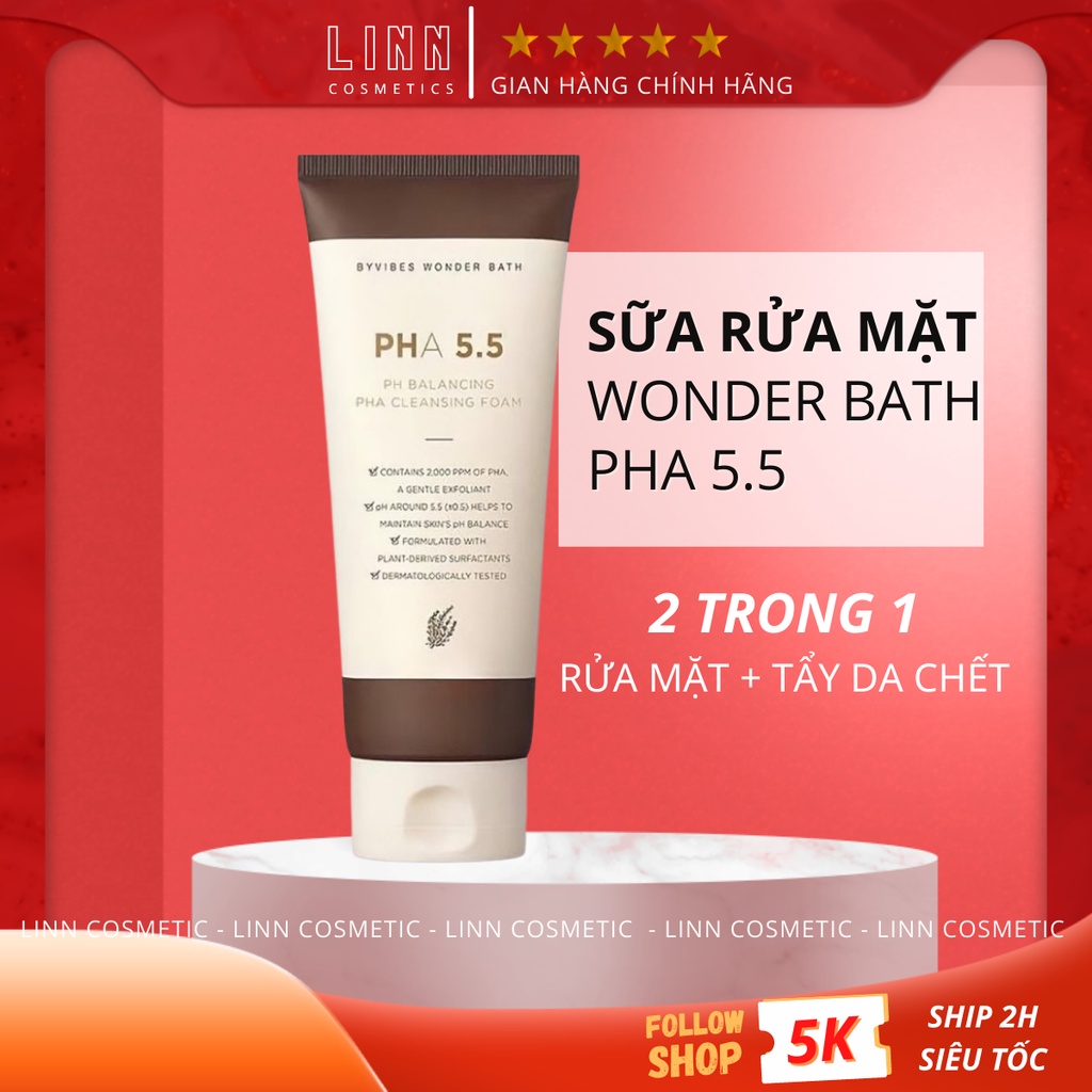 Sữa rửa mặt Wonder Bath PHA 5.5 tạo bọt dịu nhẹ - phù hợp ngay cả da nhạy cảm 150ml