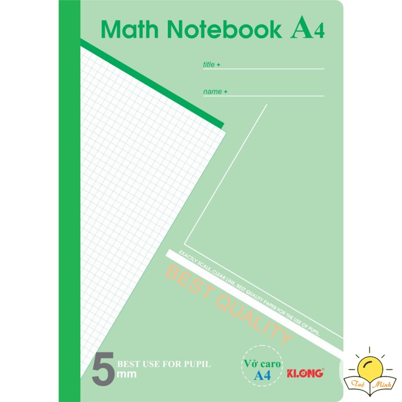 Vở Klong A4 200 trang Caro Ms 298 [Chọn Màu] Math Notebook giấy dày, cuốn tập sổ Klong