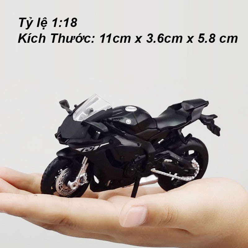 XE MÔ HÌNH MOTO Siêu xe YAMAHA YZF-R1 | MSZ tỷ lệ 1:18 màu Đen