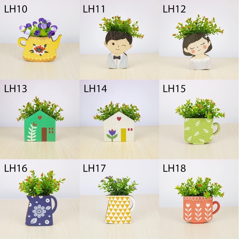 Lọ hoa gỗ để bàn trang trí kèm hoa và làm quà tặng kiểu dáng độc lạ mới lạ