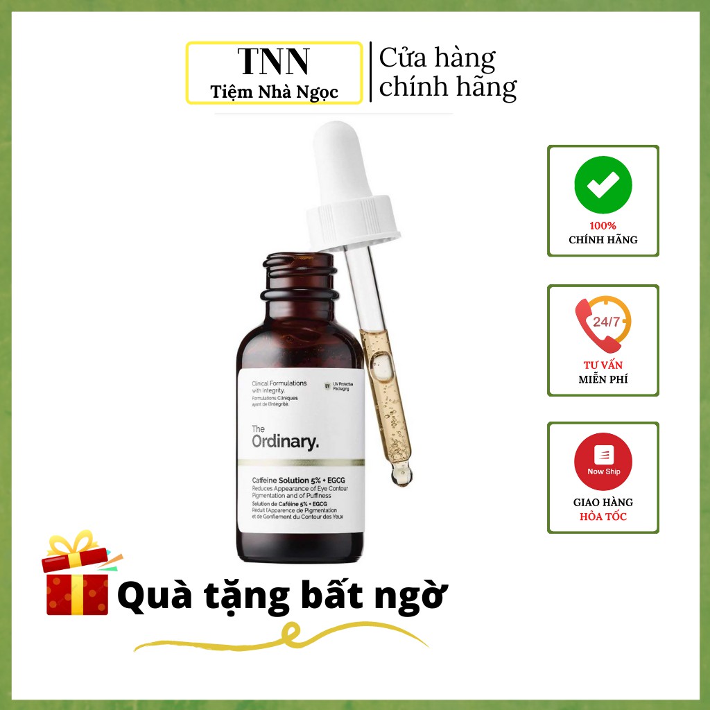 The Ordinary Caffeine Solution 5% + EGCG - 30mL - Tinh chất dưỡng mắt, giảm thâm, giảm nhăn, giảm bọng mắt.