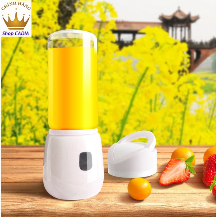 Máy xay sinh tố cầm tay bình thủy tinh 6 lưỡi sạc pin kèm dây sạc