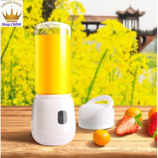 Máy Xay Sinh Tố Cầm Tay Bình Thủy Tinh 6 Lưỡi Sạc Pin Kèm Dây Sạc