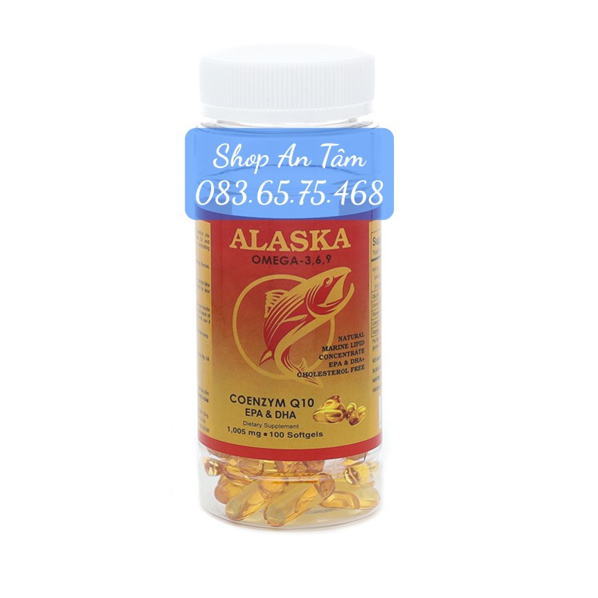 Dầu Cá Alaska Omega 3.6.9 Hộp 100 viên - Bổ Não, Tăng Cường Thị Lực, Giảm Nguy Cơ Mắc Bệnh Tim Mạch