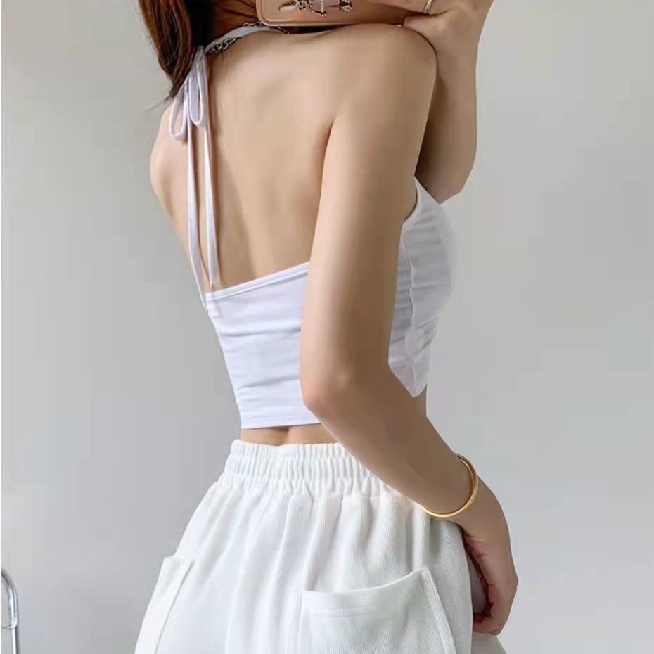 COZOKC COZOK Áo dây sát nách COZOK cổ chữ V rút dây xếp ly phong cách quyến rũ hợp thời trang