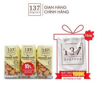 Sữa Hạnh Nhân 137 Degrees Không Đường 180ml lốc 3 hộp