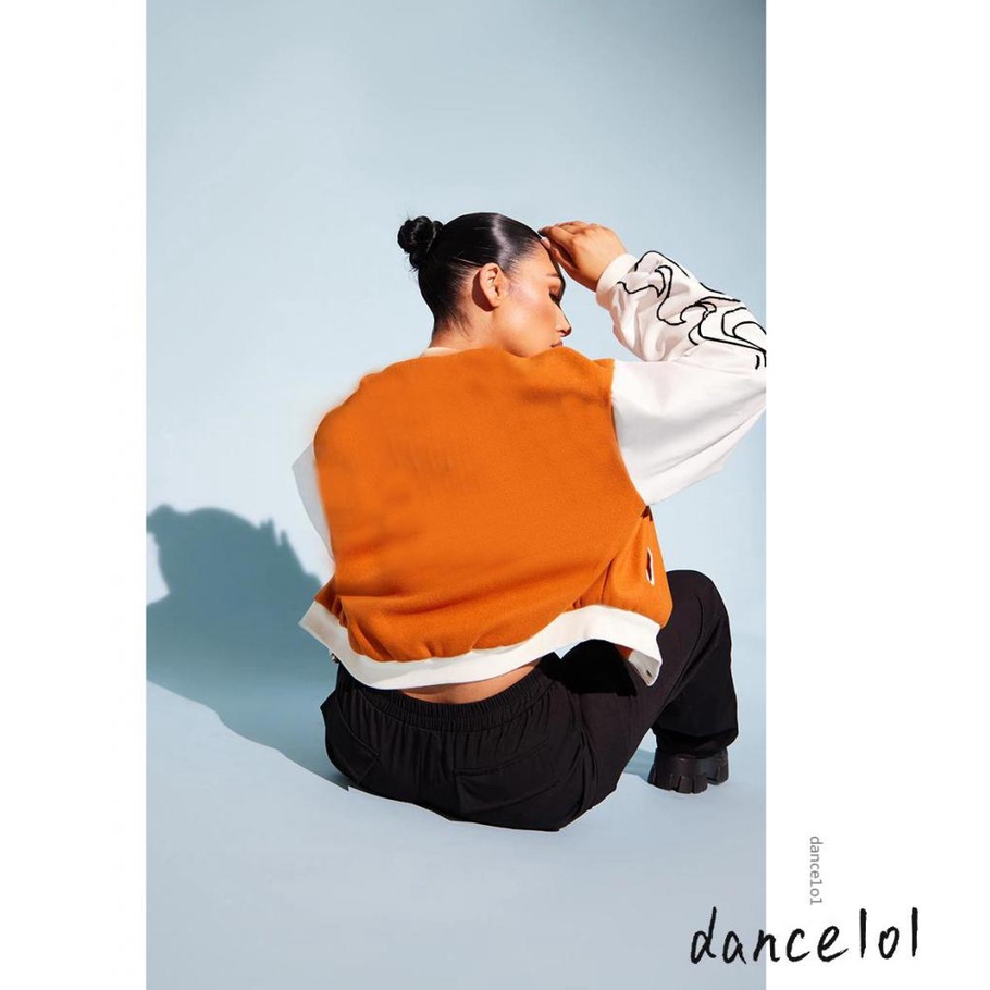 Áo Khoác Bóng Chày Nữ Tay Dài Khóa Kéo 1O1