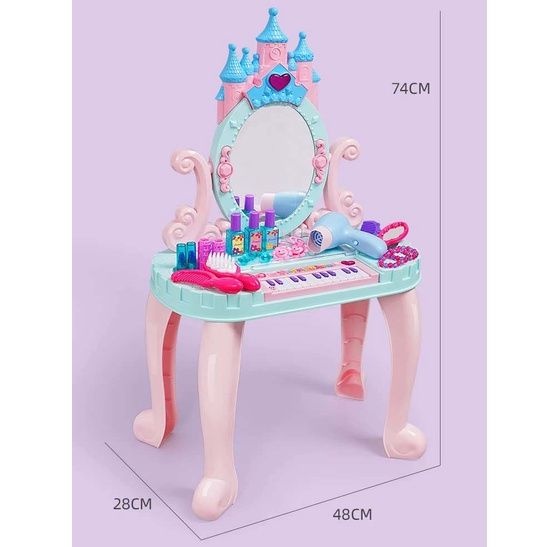 Bộ đồ chơi bàn trang điểm cỡ to, kèm ghế và đàn piano - Đồ chơi đầy nhà