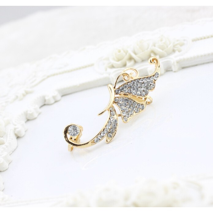 Hoa tai hình bướm đính đá thời trang