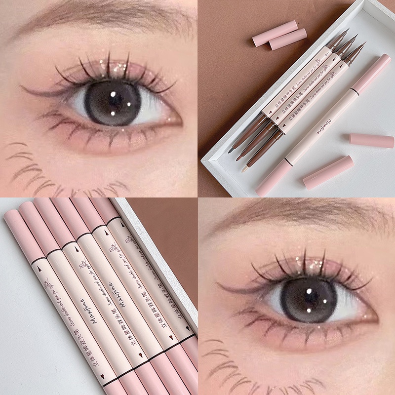 ✨✨Bút kẻ mắt 2 đầu Maxfine Eyeliner ngòi bút siêu mảnh chống nước, chống trôi