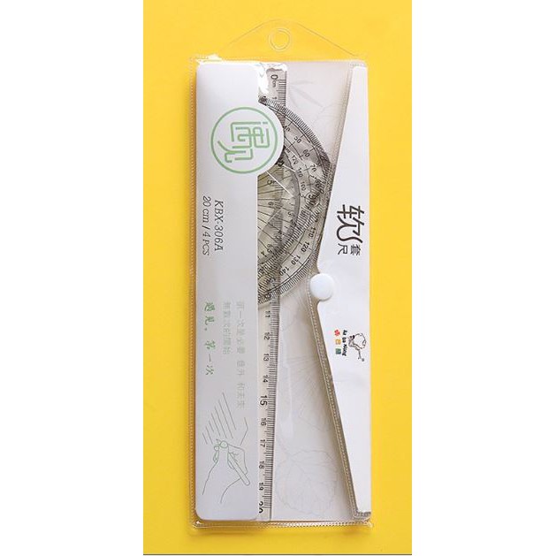 Bộ thước eke nhiều màu 4 chi tiết cho học sinh, sinh viên (Giá rẻ) MH: 700210067