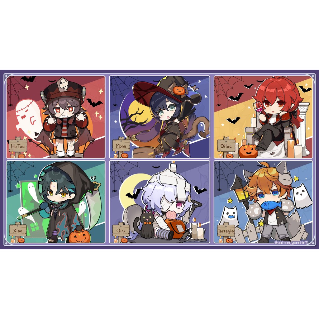 Standee GENSHIN IMPACT ver HALLOWEEN mô hình mica acrylic anime chibi game