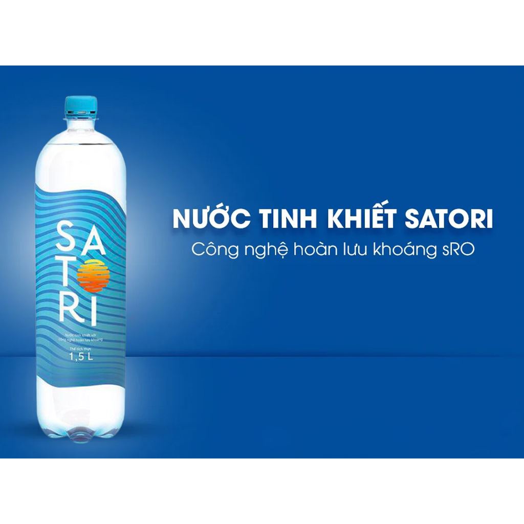 Thùng 12 chai nước Satori 1.5 lít