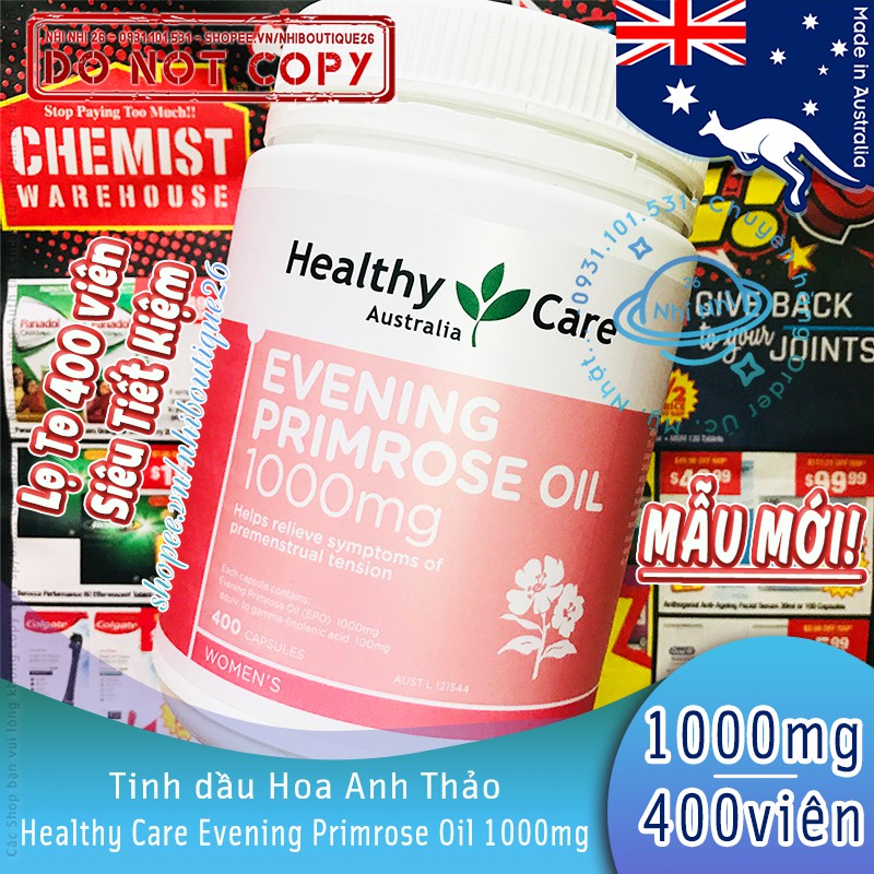 HSD 06/2024 Tinh dầu Hoa anh thảo Healthy Care Evening Primrose Oil 200 viên