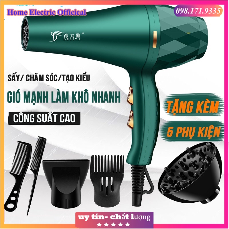 Máy Sấy Tóc DELIYA 2300 Chính Hãng Phiên Bản Màu Nhám Giới Hạn, Công Suất Cao, Không Hư Tóc + Tặng 5 Phụ Kiện