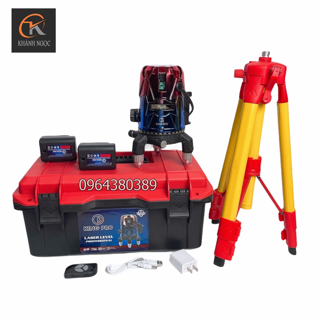 Máy Bắn Cốt, Cân Bằng Laser 5 Tia Xanh KINGPRO Siêu Sáng, Siêu Sắc Nét