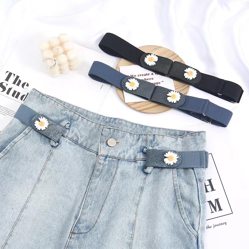 Thắt Lưng Vải Canvas Không Đường May Khóa Vuông Thời Trang