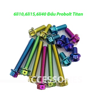 Ốc titan gr5 6li10,6li15,6li20,6li25,6li30,6li40,6li50,6li60,6li65,6li70,6li75,6li80,6li90 đầu vương miệng pkph