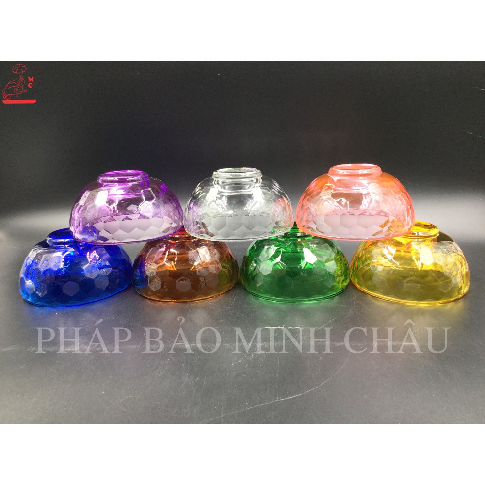 Chén thủy tinh 7 màu to 10cm