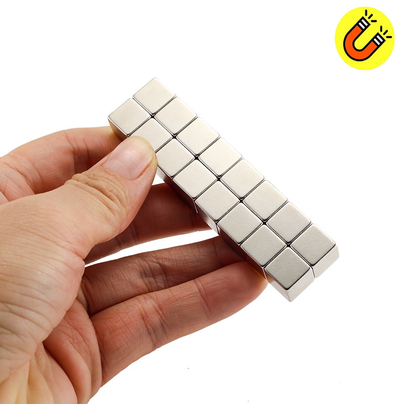 Nam châm đất hiếm 10x10x10mm mạ Niken giá 1 viên