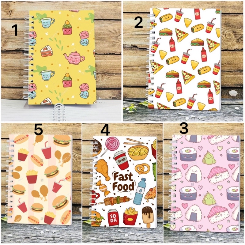 Sổ tay đồ ăn food cute dễ thương / Sổ viết in hình bánh hình kem hình trà sữa humberger