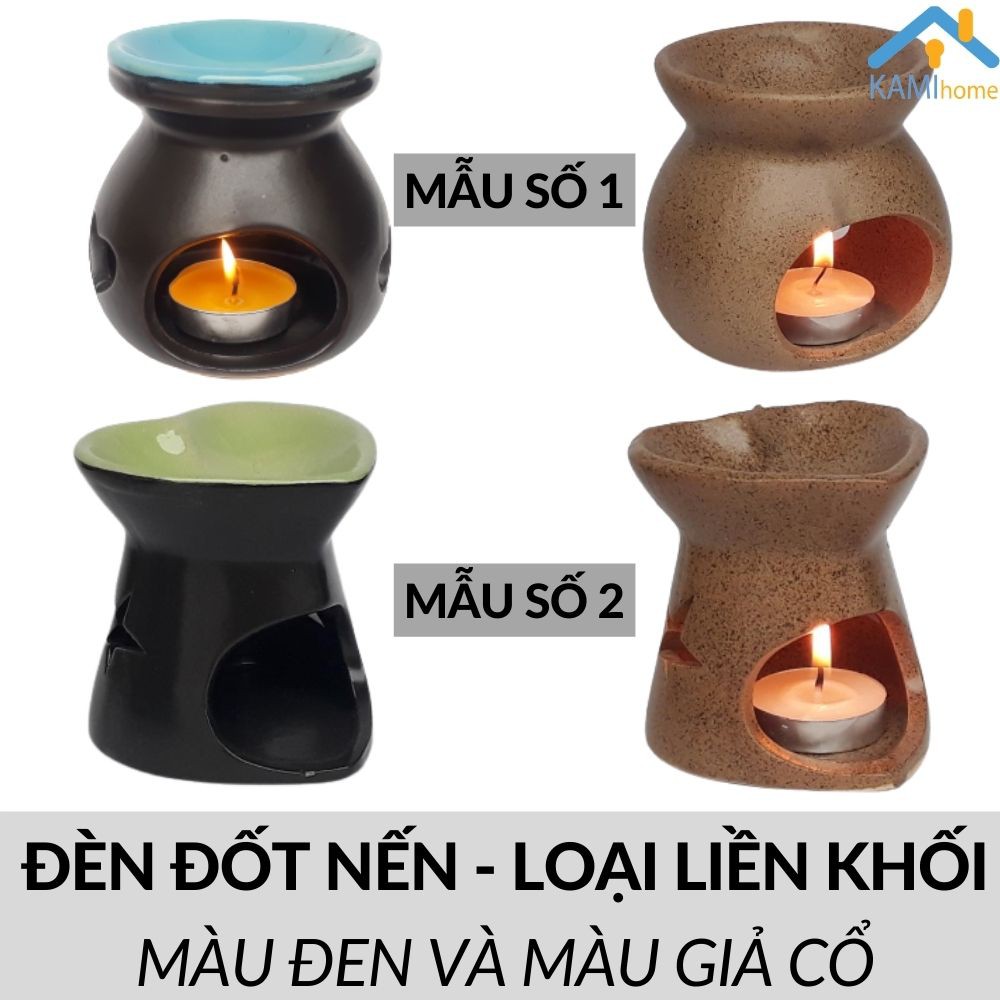 Đèn xông tinh dầu đốt nến ❤️Tặng tinh dầu❤️ thơm phòng khử mùi đuổi muỗi mã 25004