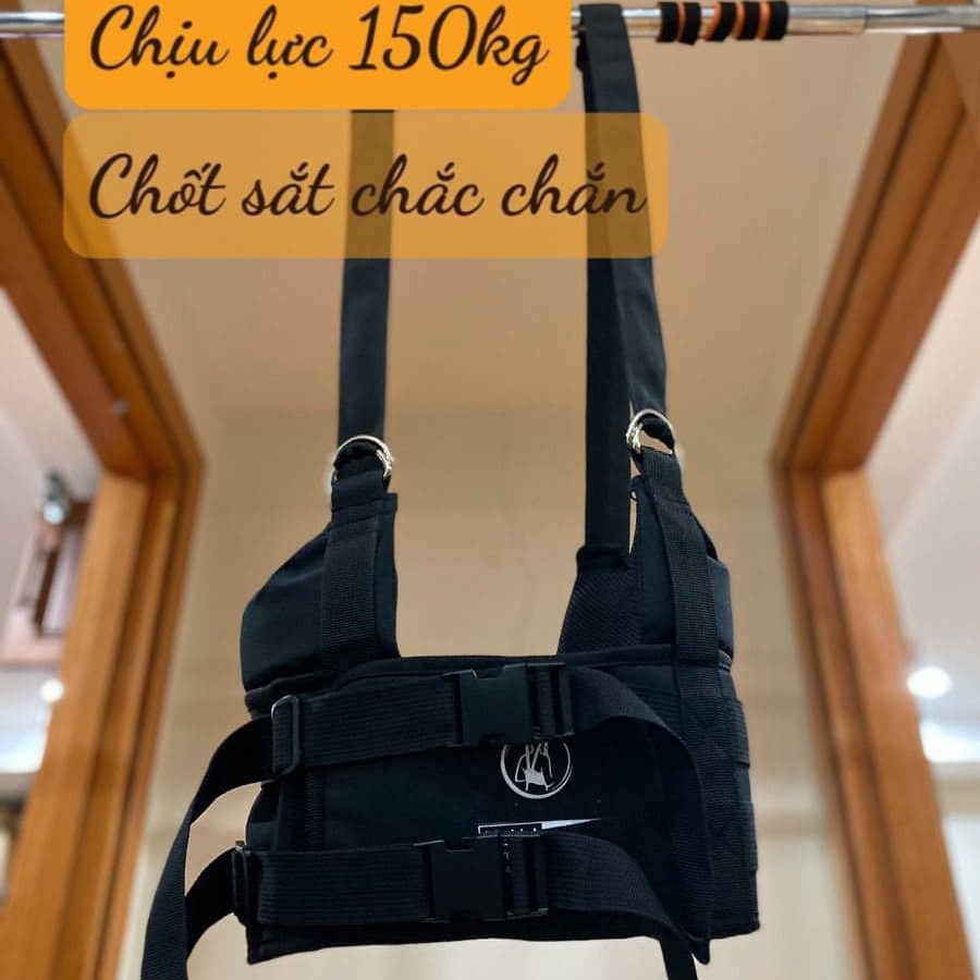 Đai Kéo giãn Cột Sống Lưng Treo Xà An Cốt Nam - Mẫu Mới Cải Tiến - Móc Sắt Chắc Chắn - Có Đệm Nách- Tặng 12 Miếng Dán