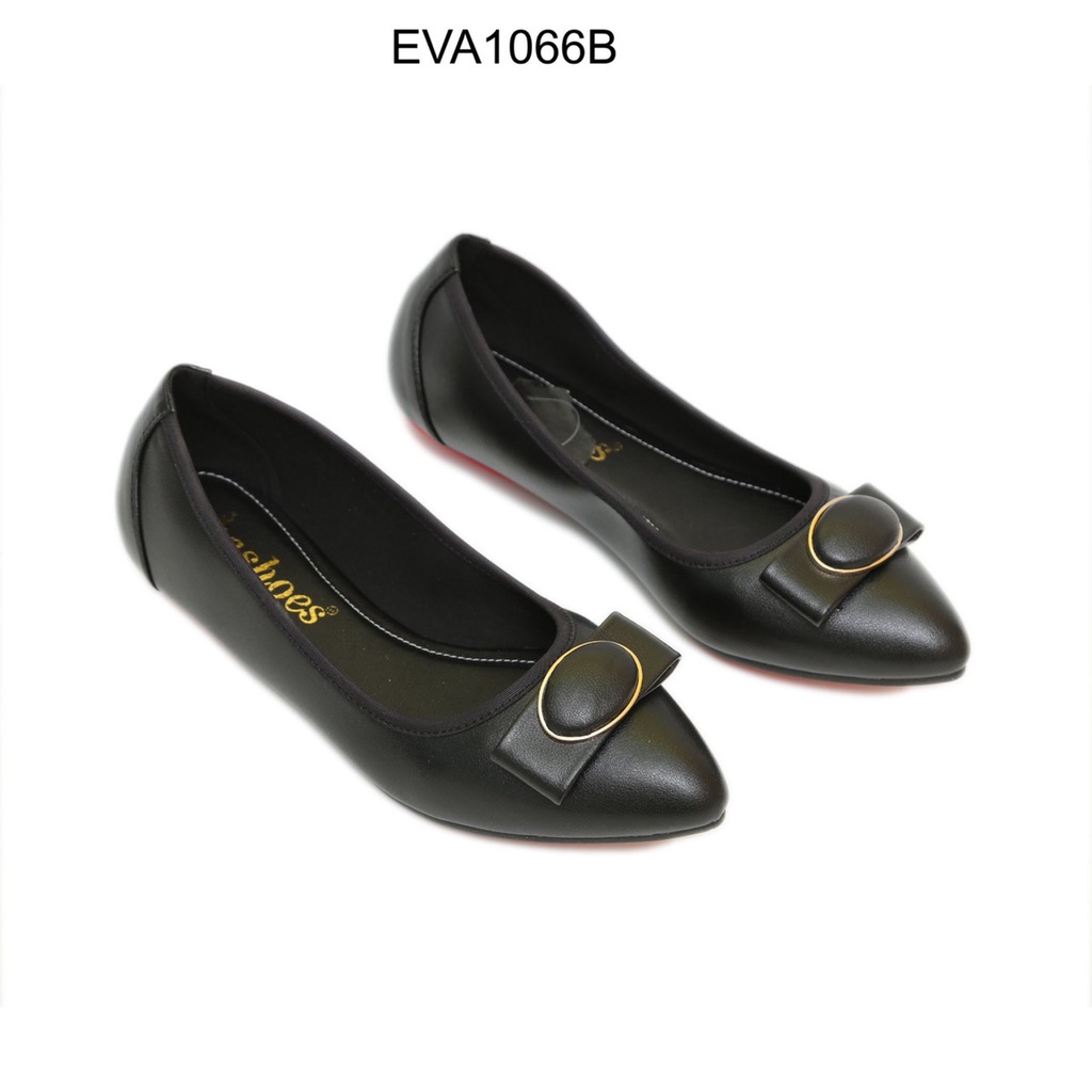 [Mã BMBAU50 giảm 7% tối đa 50K đơn 99K] Giày búp bê mũi tròn phối nơ Evashoes - Eva1066B