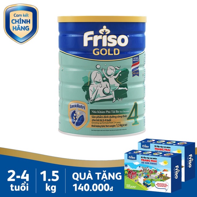 [HSD T7-2022] {có tặng} Sữa bột Friso Gold 4 vani (1,5Kg)