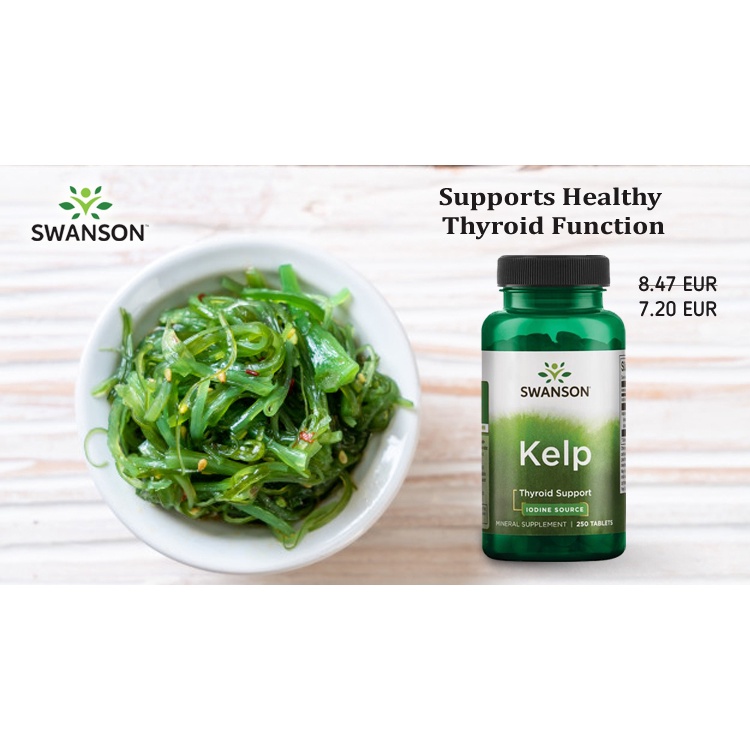 Swanson hỗ trợ tuyến giáp Kelp  225mcg 250 viên