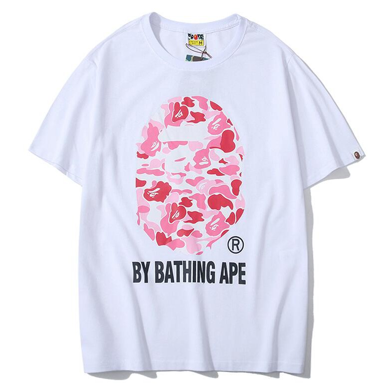 Áo Thun Chất Liệu Vải Cotton Tay Ngắn Có In Hoạ Tiết Bape