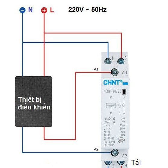 Chint Contactor 1 pha CHINT 25A 20A (hàng chính hãng)