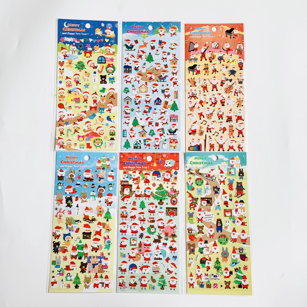 Hình dán sticker Noel chống nước chủ đề Giáng Sinh cho bé