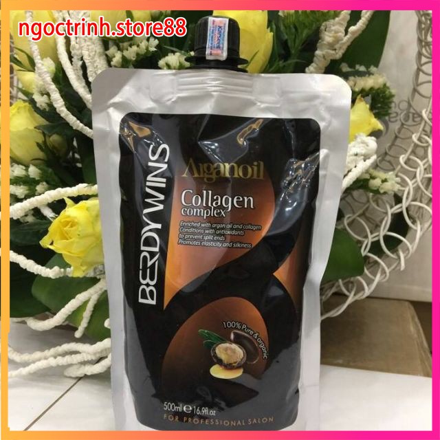 Ủ tóc collagen kem ủ tóc dầu ủ tóc hấp phục hồi tóc kem xả tóc COLAGEN  BERDYWINS COMPLEX túi 500ml hàng chính hãng