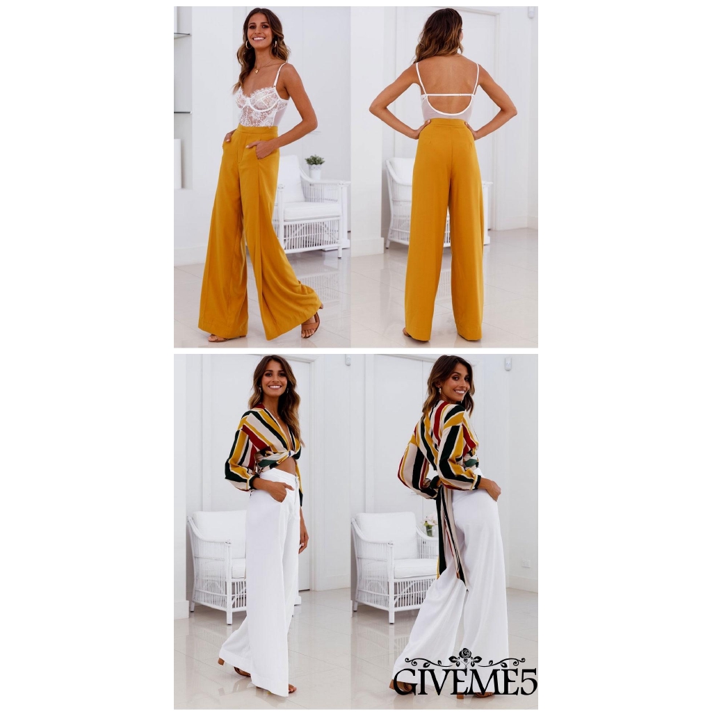 Quần ống loe lưng cao thời trang dành cho nữ