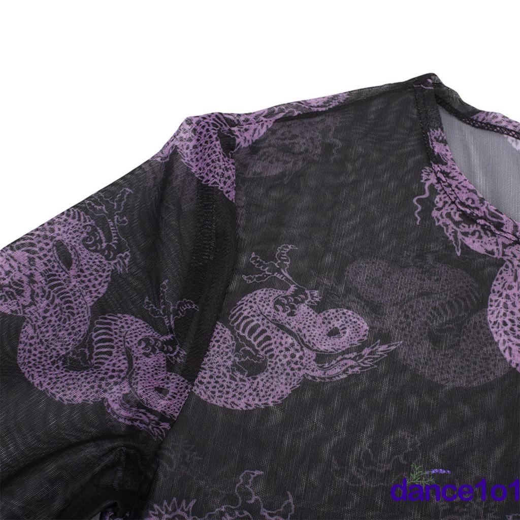 Đầm Body Tay Dài Lưng Cao Hoạ Tiết Rồng Cho Nữ