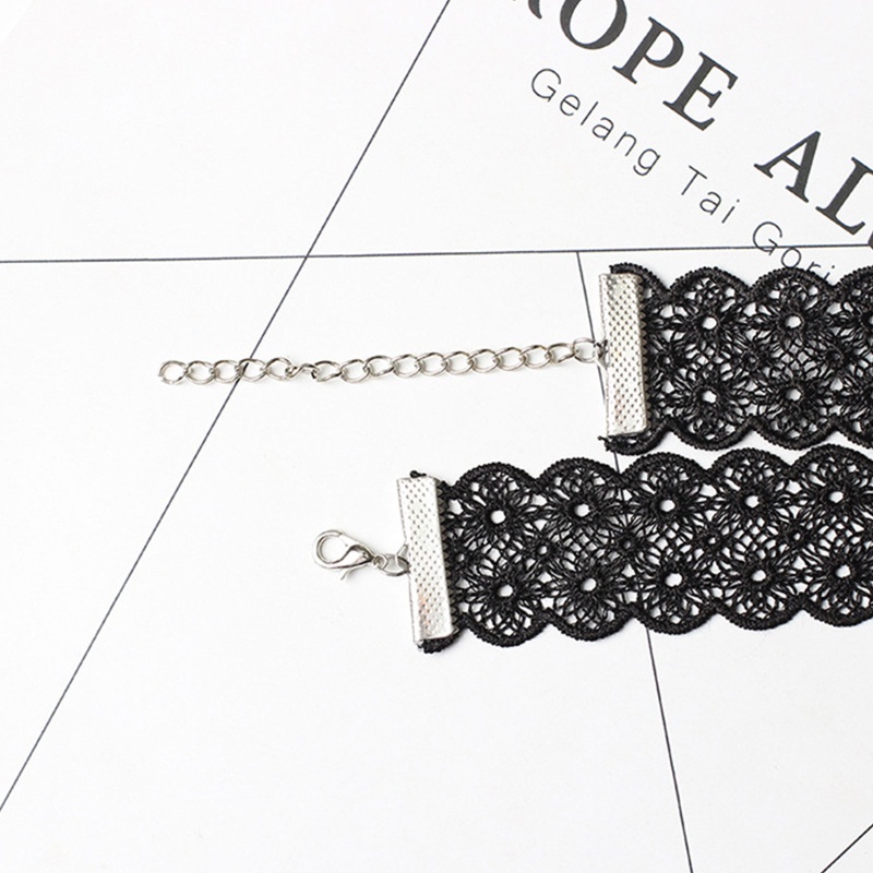 Vòng Cổ Choker Ren Bản Rộng Kèm Nịt Bít Tất Phong Cách Gothic Lolita YOUYO