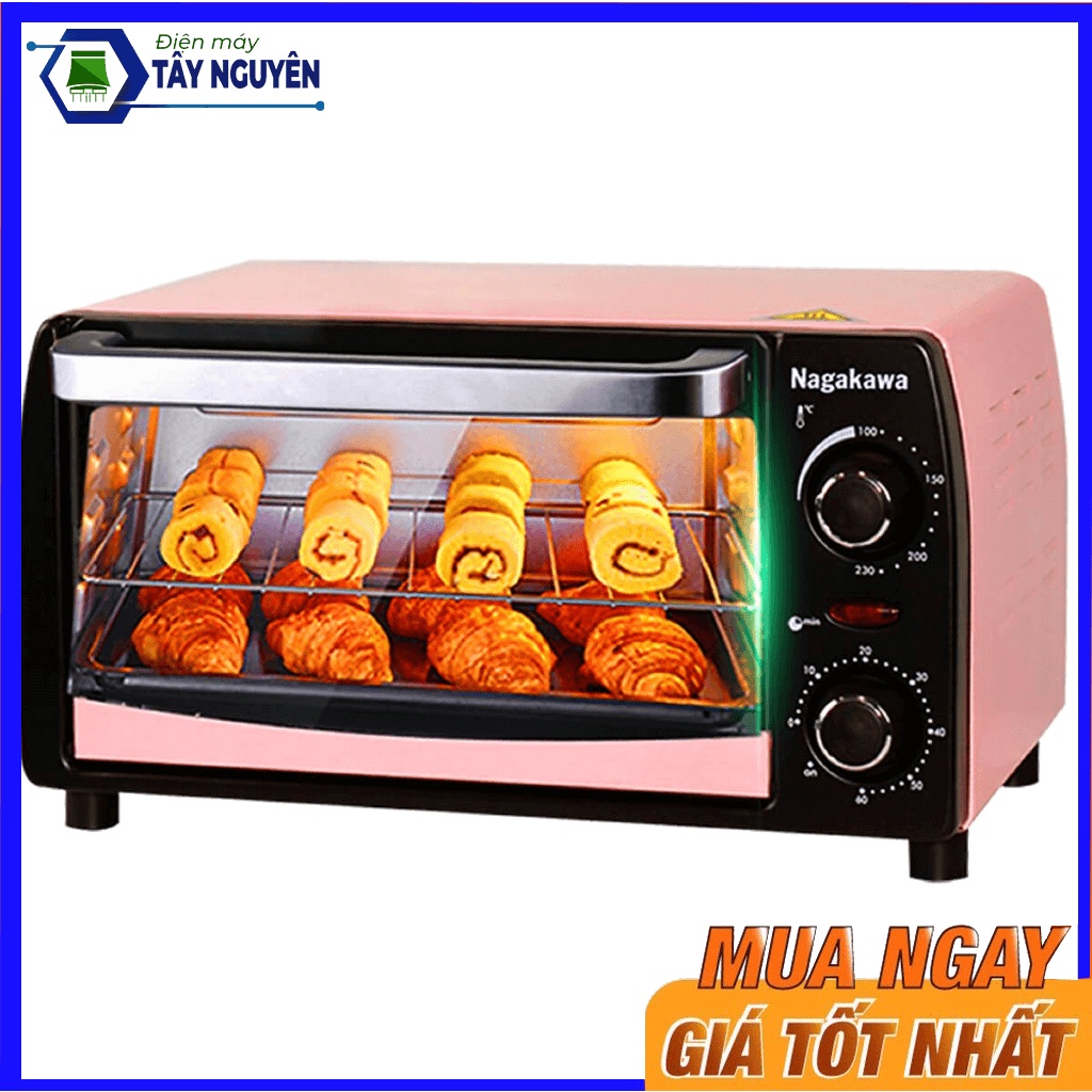 Lò Nướng Điện Mini Nagakawa NAG3211 (10L-1050W) - Có đèn trong lò - Nướng bánh, hâm thức ăn,...