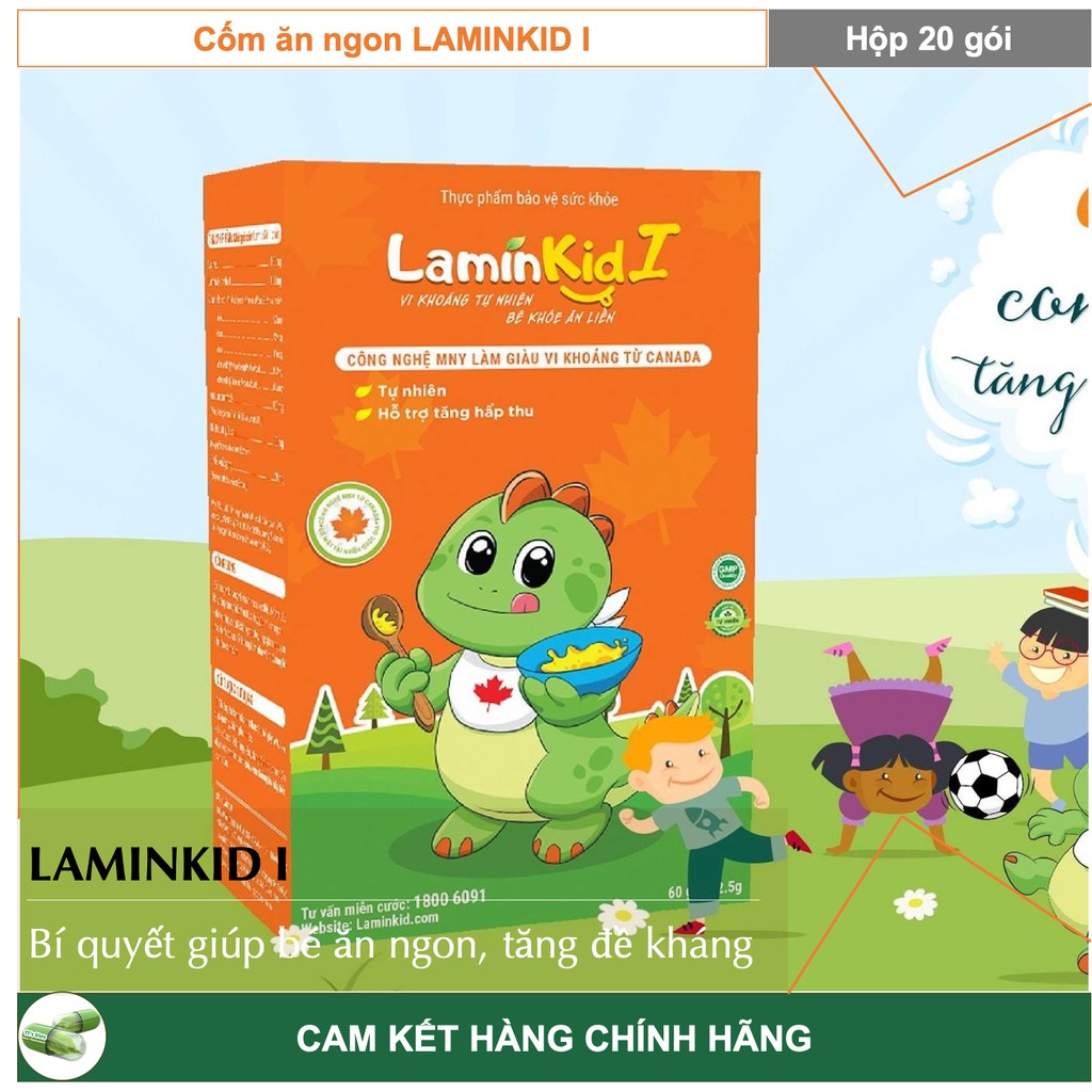 LAMINKID I (Hộp 20 gói) - Giúp trẻ ăn ngon, tăng sức đề kháng - Lamin Kid