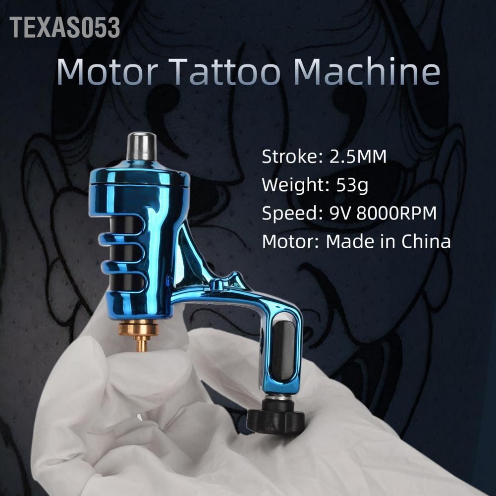 Texas053 Máy Xăm Quay Mạ Điện Chuyên Nghiệp Làm Giao Diện RCA Màu Xanh