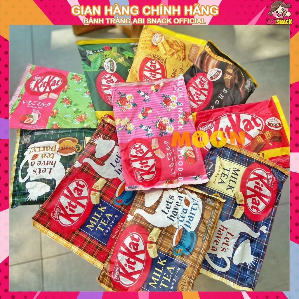 [Hàng Ngoại] Bánh Socola Kitkat Trà Xanh/Trà Sữa/Bánh Quy/Socola/Dâu Nestle Chính Hãng Nội Địa Nhật Bản Gói 150g