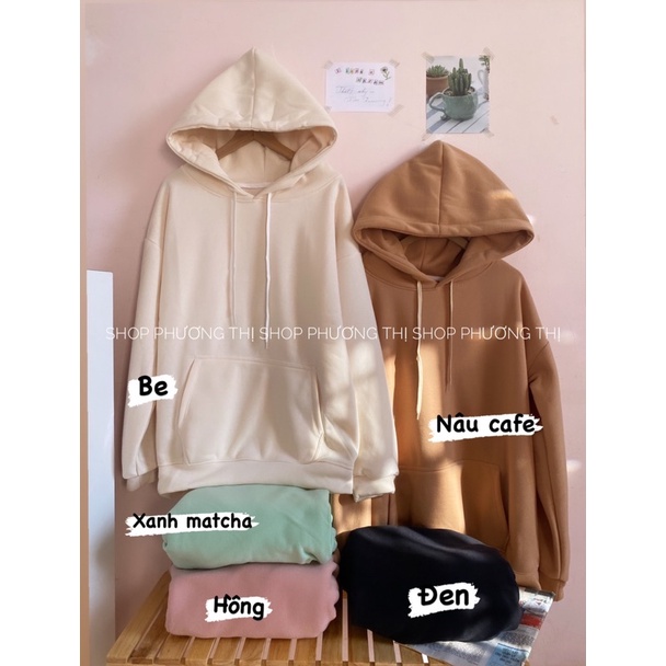 [Có size] Áo hoodie trơn basic unisex loại đẹp mũ 2 lớp