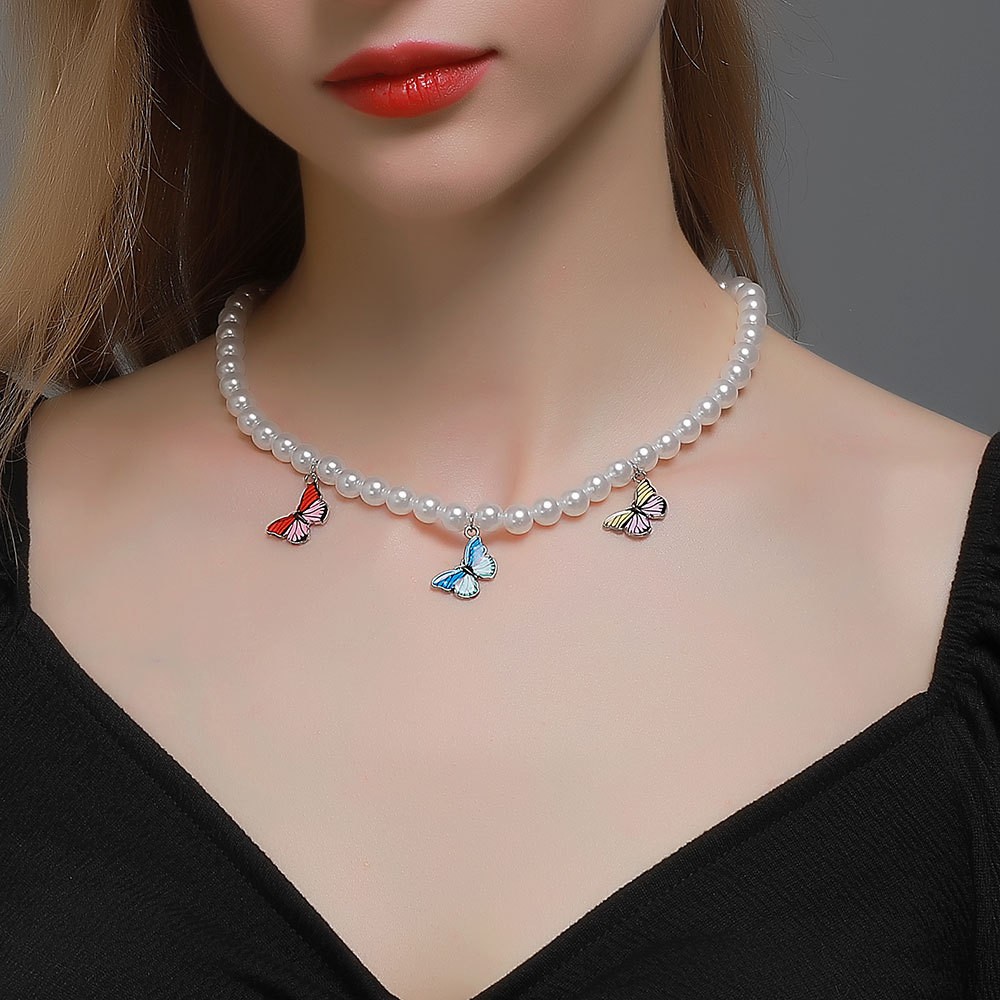 BUTTERFLY vòng cổ Hợp Kim Mặt Hình Bươm Bướm Xinh Xắn Cho Nữ