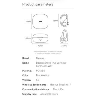 Tai nghe bluetooth Baseus Encok W17