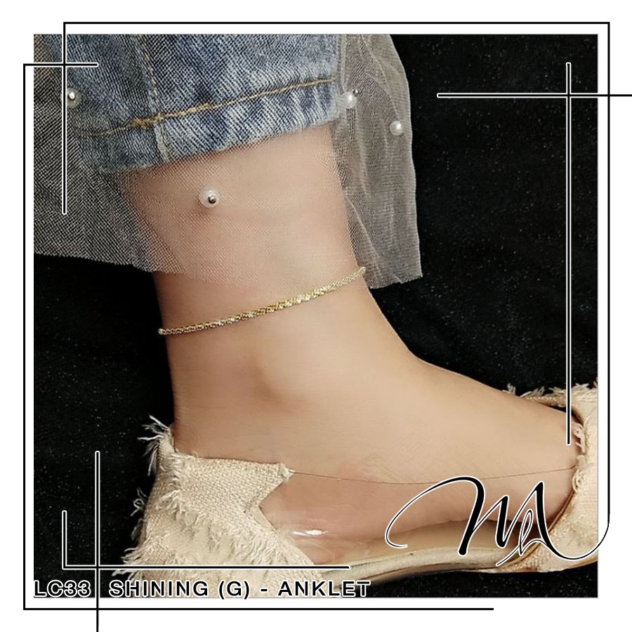 Lắc chân nữ Titan không gỉ dây trơn xoắn xù đơn giản không mặt - Măng's House LC33