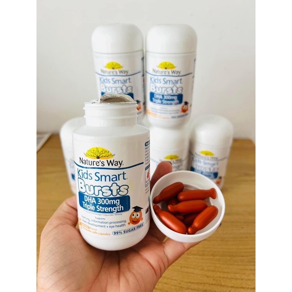 Viên nhai Nature’s Way Kids Smart Triple Strength DHA 300mg 50 viên- date 2025