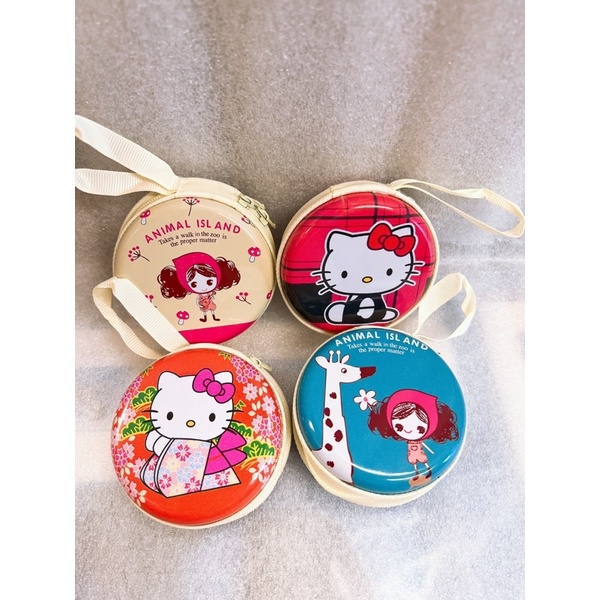 Set 2 Bóp Ví Mini Khoá Kéo Dễ Thương Tròn Vuông Chữ nhật Kitty Doraemon LOL Giao mẫu ngẫu nhiên