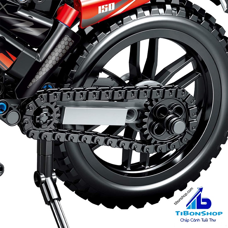 Lắp ráp xếp hình ghép Technic xe mô tô cào cào - xe máy địa hình siêu ngầu Zhegao QL0440